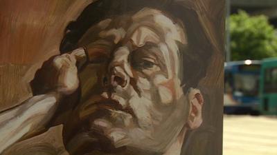 A Lucien Freud self-portrait