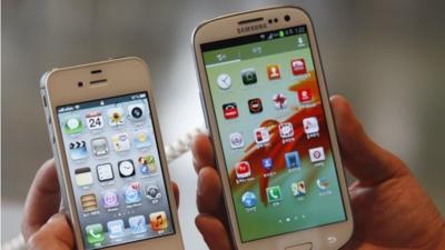 Samsung and Apple handsets