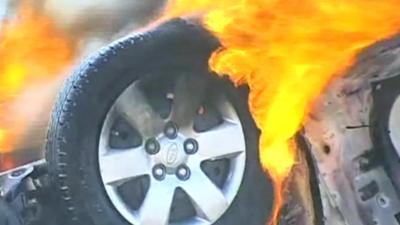 Burning car