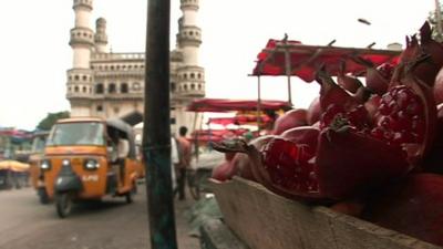 A street in Hyderabad, the proposed city for the new state Telangana