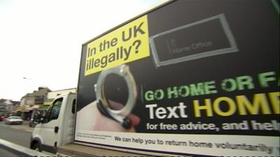 Van showing the 'Go home' message