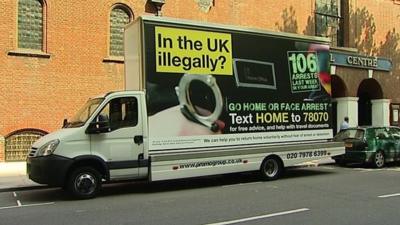 Illegal immigrant advert van