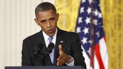 Barack Obama at White House news conference (9 August)