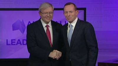 Prime Minister Kevin Rudd and opposition leader Tony Abbot