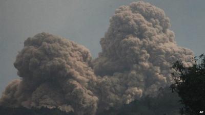Mount Rokatenda spews volcanic ash
