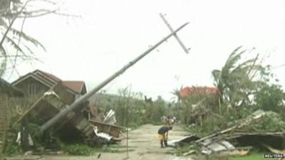 Damage caused by the typhoon