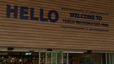 Frontage of new Tesco in Watford