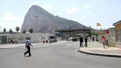 Border entrance between Southern Spain and Gibraltar