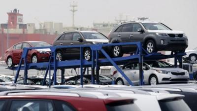 Hyundai cars being transported