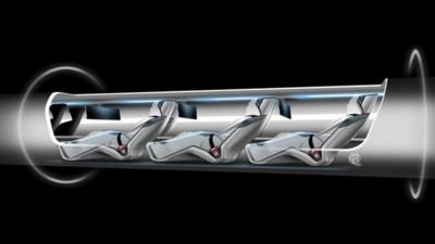 Handout sketch of the proposed "Hyperloop" system