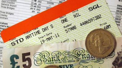 Money and rail tickets