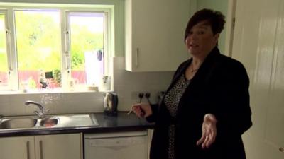 Estate agent Jayne Morris in kitchen
