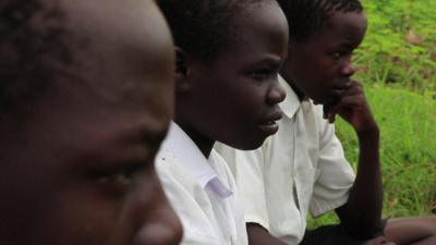 Former child soldiers attending a workshop