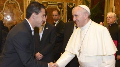 Pope Francis meets Carlos Tevez