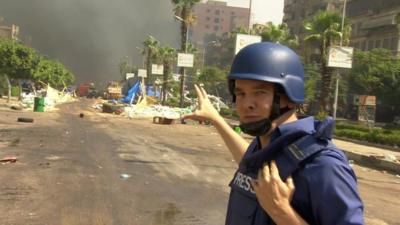 James Reynolds near the Rabaa al-Adawiya mosque