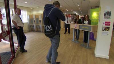 Man enters Job Centre