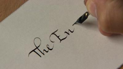 Hand writing calligraphy