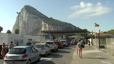 Border queues from Spain into Gibraltar