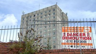 Derelict council flats