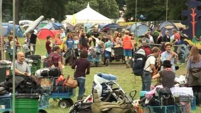 Music festival crowd scene