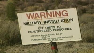'Off-limits' sign from Area 51