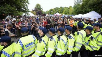 Police and protesters