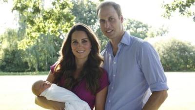 The Duke and Duchess of Cambridge with their baby, Prince George