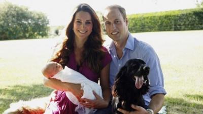 The Duke and Duchess of Cambridge with their son, Prince George Alexander Louis of Cambridge