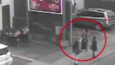 CCTV shows one of two women in the days before their arrest in Peru