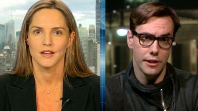 Former Conservative MP Louise Mensch and computer hacker Jacob Applebaum