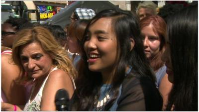 Fans of One Direction in Leicester Square