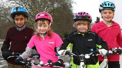 Children on bikes