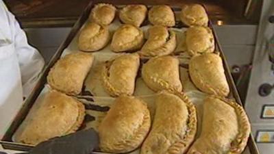 Cornish pasties, Trevethick bakery, August 2013