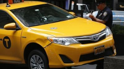 New York cab on pavement