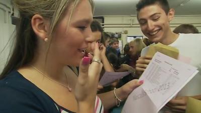 Pupils open their results