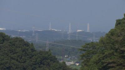 View from mountains of Fukushima nuclear plant