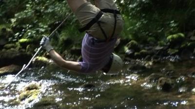 Soldier on outdoor activity course