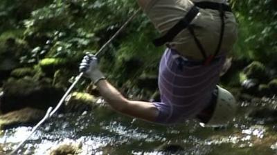 Soldier on outdoor activity course