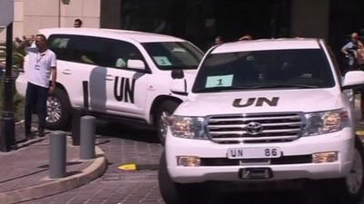 Convoy of UN vehicles