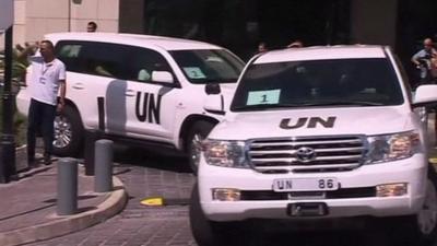 Convoy of UN vehicles