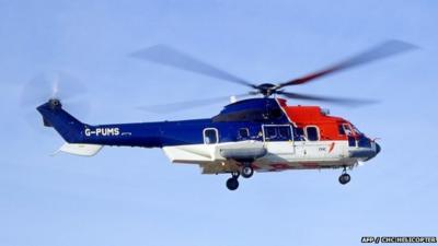 Eurocopter AS332 Super Puma L2 variant, the same model as the one which crashed off Shetland