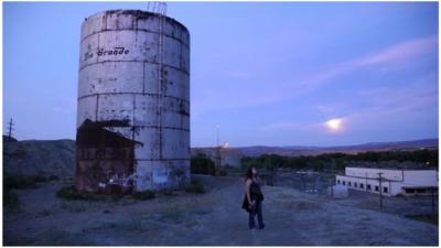 The water tank which doubles as a recording studio