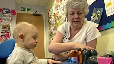 Baby and grandmother