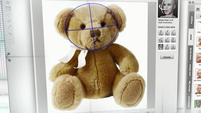 A toy bear being animated using the Crazy Talk tool