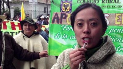 Colombian protestor