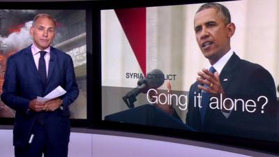 The BBC's defence correspondent Jonathan Beale explains the options open to President Obama following the UK's parliamentary vote against military action