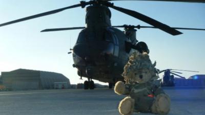 Ted with RAF helicopter