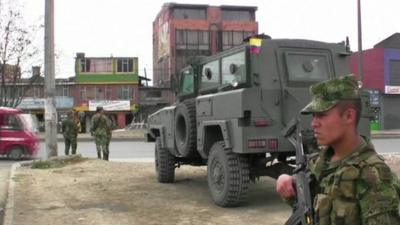 Troops in Bogota