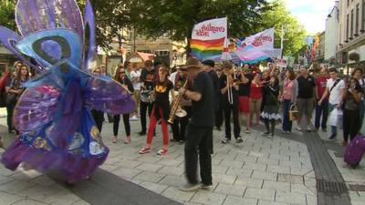 Mardi Gras parade in Cardiff