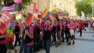 Mardi Gras parade in Cardiff